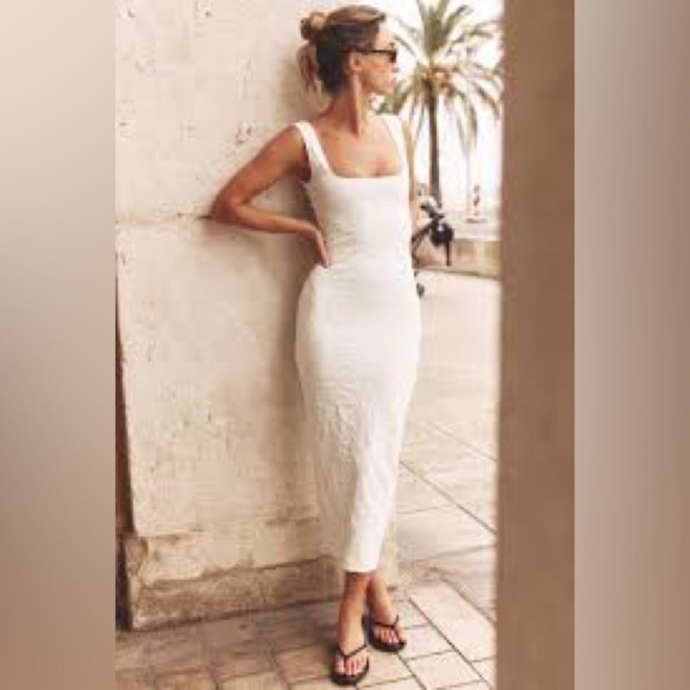 Zara White Midi Tank Dress